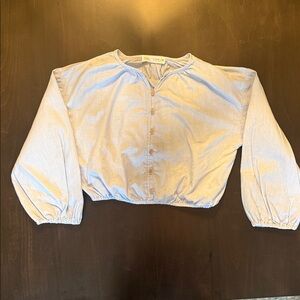 Zara Sky Blue Linen Top